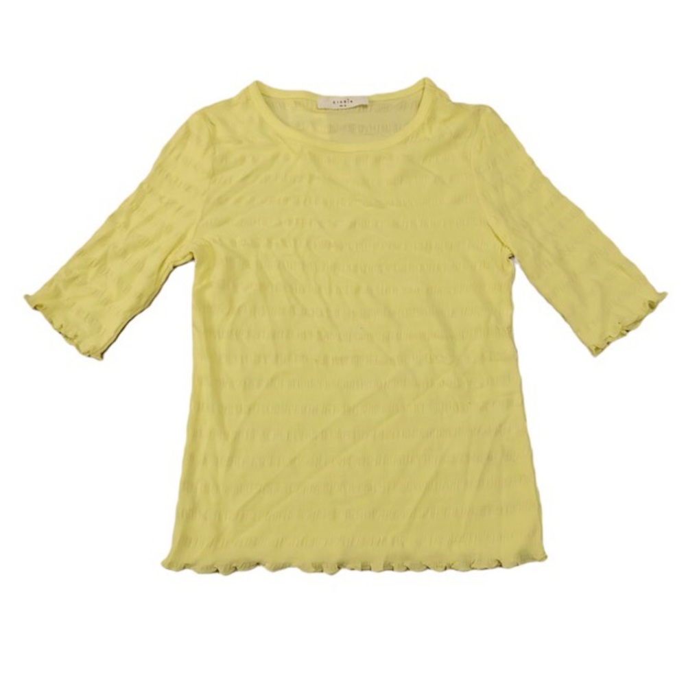 Eloise Lettuce Trim Top, Size Small, Neon Yellow